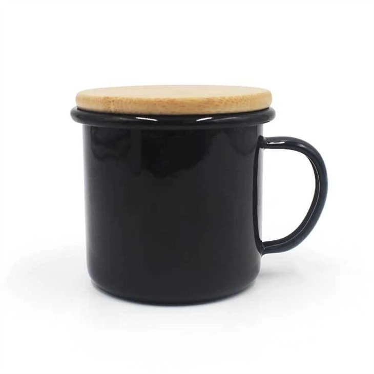 Wholesale enamel mug with lid Wholesale enamel mug with lid